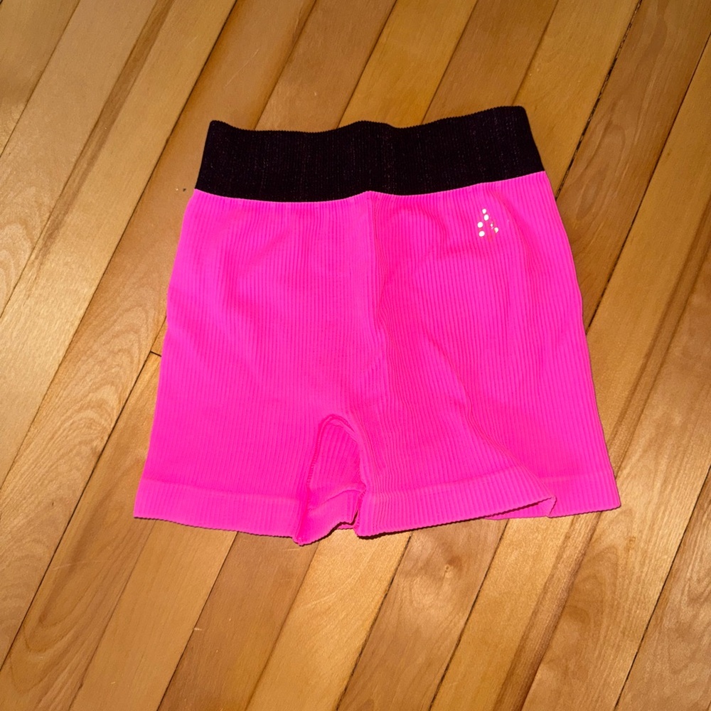 Free People Movement Pink Bike Shorts with Black Waistband